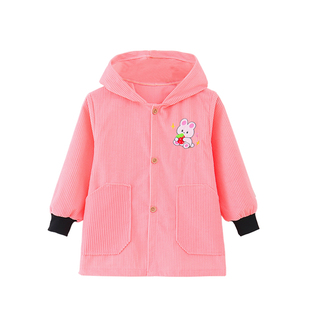 新款儿童加大长款防水罩衣男女宝宝羽绒服外套护衣吃饭兜画画围裙