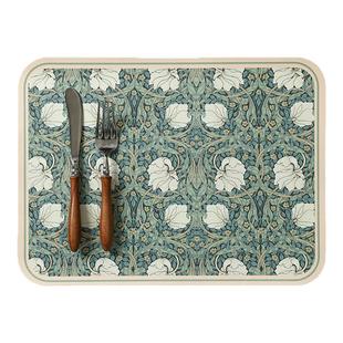 现代中古风餐桌垫PU皮革家用防水防油免洗耐高温高级感复古西餐垫