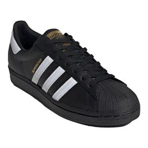 Adidas 男女同款复古潮流前卫金标黑白贝壳头休闲运动板鞋 EG4959