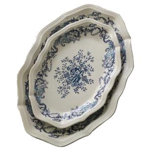 泽滕家法式中古陶瓷餐盘西餐意面盘复古甜品蛋糕点心盘餐具礼物