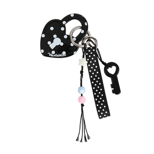 VANWALK松果部落 小众设计爱心波点高颜值女生包包挂件钥匙扣配饰