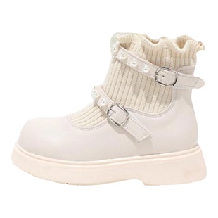 2025新款冬季女童靴子儿童袜靴洋气软底加绒宝宝小女孩短靴公主靴