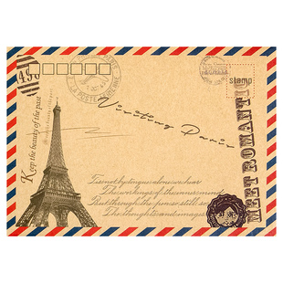 复古英文牛皮纸航空信封欧西式古风信丰包装纸袋明信片封套装钱现金的加厚高级感精致手写信纸贺卡情书送女友