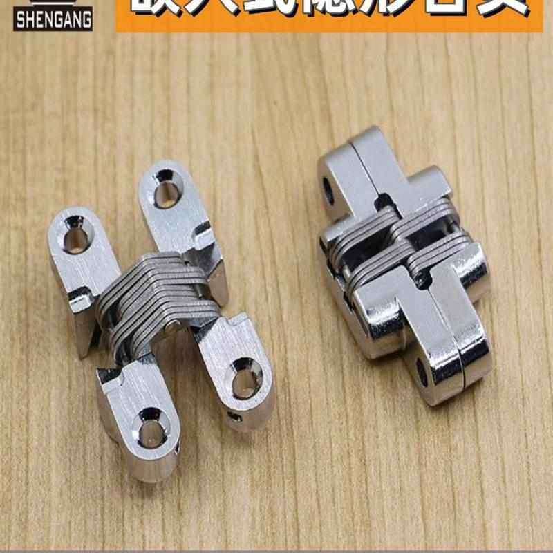 18板隐形暗合页强弱电箱柜门铰链上翻盖暗藏十字绞链合叶内嵌胶链