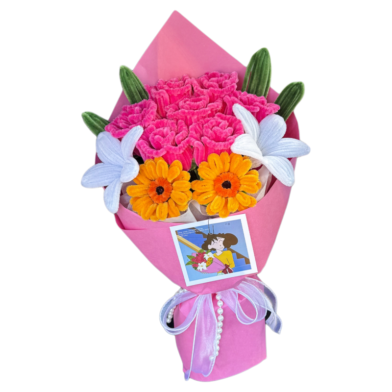 生日礼物成品扭扭棒手工玫瑰花束广治送美伢的花同款送女友情人节