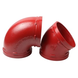 沟槽弯头90度红色管件45弯头消防管配件镀锌管卡箍弯头114弯头