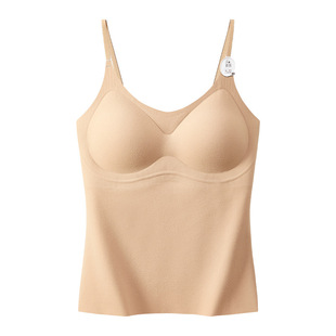 新款秋冬天鹅绒磨毛粉底液果冻软支撑吊带固定杯垫隐形保暖内衣