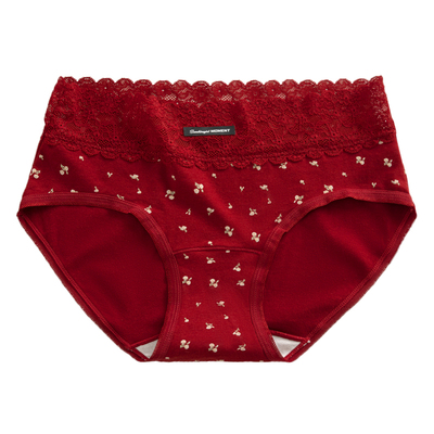 芬腾女士红色内裤全棉a类纯棉