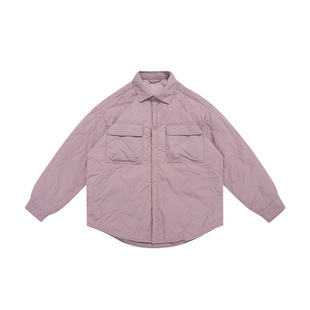 轻薄款羽绒服衬衫外套葫芦格纹90绒秋冬季宽松翻领上衣夹克男女潮