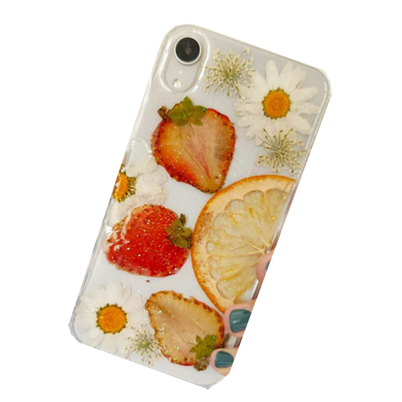 手工干花真水果滴胶手机壳适用iphone12/13/14promax 7/8plus/xr/vivos10/OPPO/华