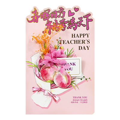 教师节两折康乃馨感恩贺卡