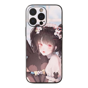 心之所依原创插画棕兔萌宝手机壳适用苹果15 16 17 Pro max华为小米全包防摔撞超薄磨砂皮纹硅胶保护套壳