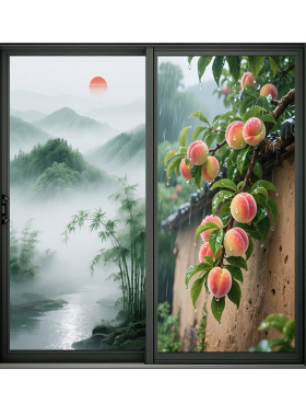 新款风景玻璃贴纸防偷窥自粘
