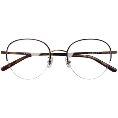 米八超轻半框大脸近视眼镜框可配