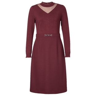 NAERSI娜尔思红色外套针织连衣裙真两件式多样搭配女春季两件套