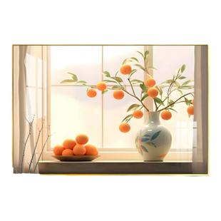 田园风唯美餐厅背景墙装饰画现代简约饭厅挂画高档玄关卧室晶瓷画