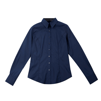 Lovete新款商务显瘦OL经典百搭通勤白领长袖职业白衬衫女修身