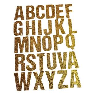 字母贴纸5㎝亮粉大写字母金粉亮闪闪大字母装饰贴纸金色字母贴画