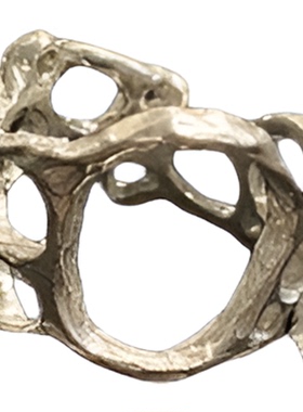 hunch project 原创设计暗黑重工小众925纯银开口空洞戒指