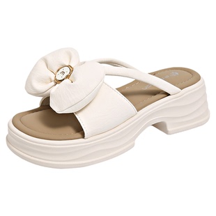 小个子配裙子凉拖鞋女夏季外穿2026新款厚底增高不累脚拖鞋34小码