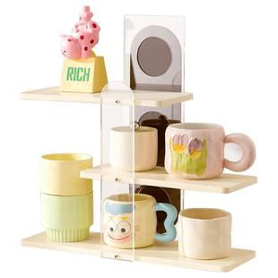 桌面置物架桌上杯架餐边柜玄关小架子杯子收纳置物架分层展示架