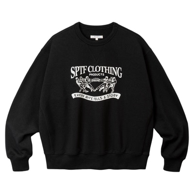 SUPERTOFU 趣味复古手绘图案 圆领印花卫衣 AW25