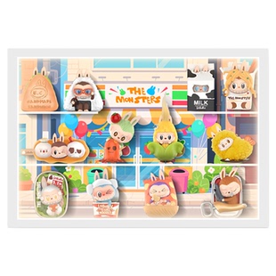 适用新款泡泡玛特Labubu怪味便利店场景展示盒盲盒手办收纳防尘