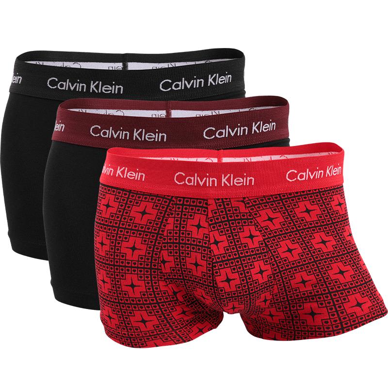【自营】Calvin Klein/凯文克莱男士平角内裤三条装简约舒适短裤