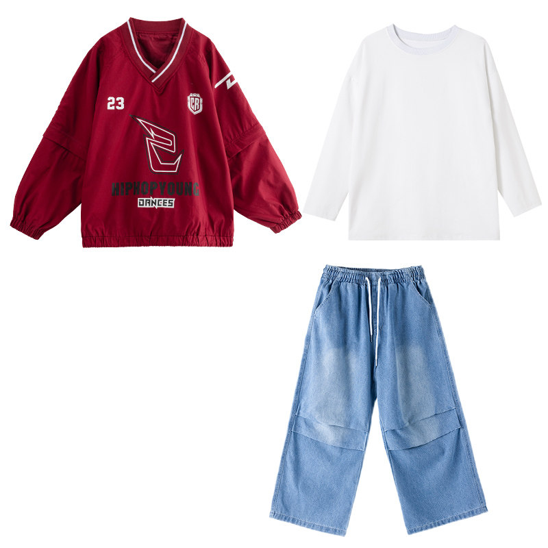 新款街舞演出服男女童嘻哈hiphop