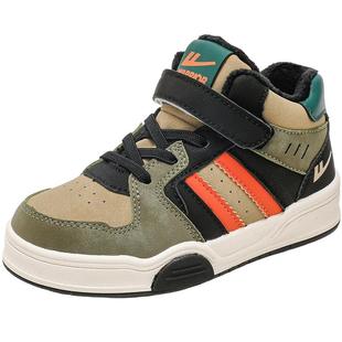 回力男童二棉鞋加绒高帮鞋子2025冬季新款男宝保暖运动板鞋中大童