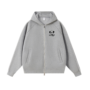 Gbiaior2025年新款小狗印花五明治空气层卫衣女休闲百搭开衫外套