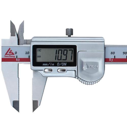 日本三量ip67防水数显卡尺高精度不锈钢电子游标卡尺0-150mm卡尺