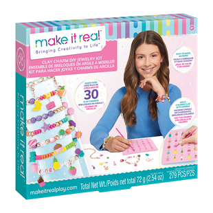 MAKE ITREAL美益睿陶土玩具手链diy串珠女孩益智创生日儿童礼物
