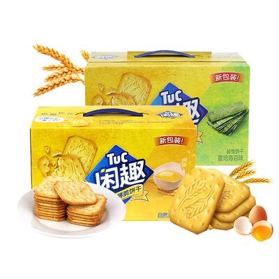 闲趣薄脆饼干自然清咸900g
