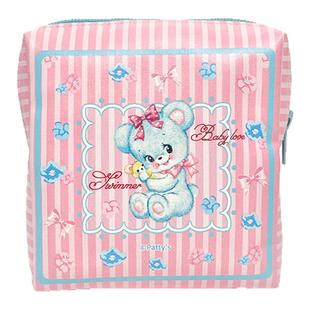 正品SWIMMER周边方形收纳包小熊款便携化妆包可爱收纳袋旅行小包