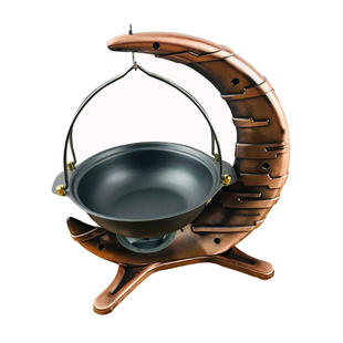 月牙酒店用农家乐创意特色餐具月亮吊锅酒精炉锅仔加热炖菜干锅架
