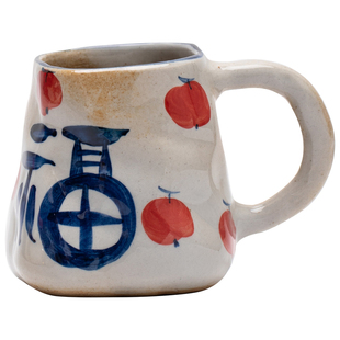 景德镇陶瓷杯复古文艺马克杯手写福囍粗陶咖啡杯早餐杯女伴手礼物