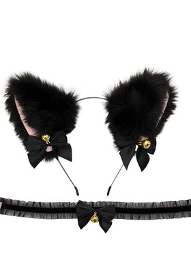 蕾丝铃铛项圈女m颈带choker脖子