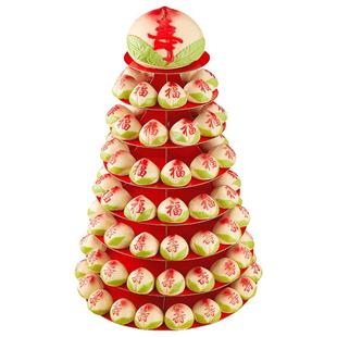 寿桃馒头礼盒老人生日礼物多层高层蛋糕长辈祝寿贺寿花馍大寿桃包