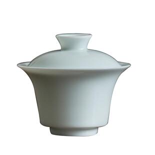 大号防烫手手工薄胎二才盖碗单人泡茶碗功夫茶茶杯影青茶具茶配件