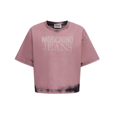 【特享倒计时】M05CH1N0 JEANS 春夏女士染色不均匀徽标T恤