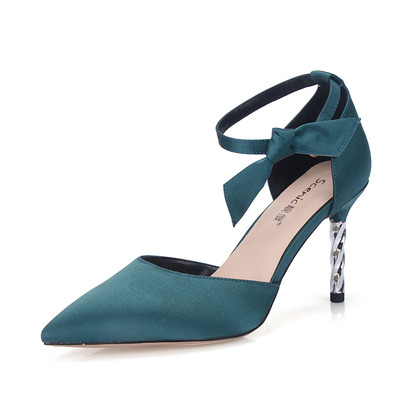 专柜正品品牌折扣艳色红色婚凉鞋