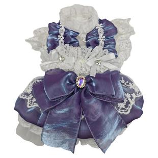 私宠手作紫流光纱狗狗薄款纱裙小型犬夏天透气公主裙泰迪贵宾衣服