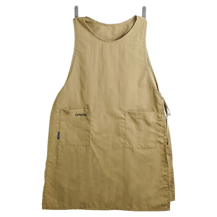 日系防泼水围裙高级感年轻款厨房家用咖啡店工作服长款画画围兜