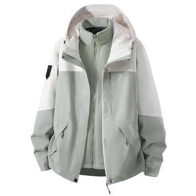 稻草人暴雨级冲锋衣女士2025新款秋冬三合一可拆卸防风保暖外套男