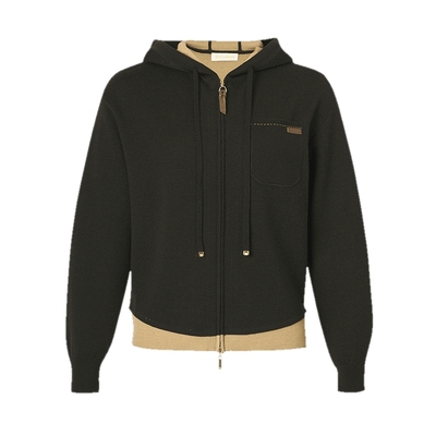 珂思撞色假两件针织外套