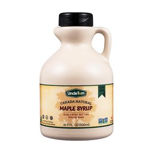 Uncle Tom加拿大进口原料枫叶树糖浆纯枫糖浆A级琥珀色0脂肪250ml