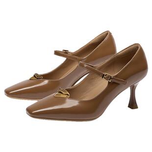 KISSCAT接吻猫[翎羽系列]舒适法式高跟鞋复古设计玛丽珍单鞋女