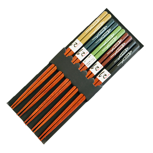 木筷子家用分色公筷防滑防发霉高档实木中式天然可爱情侣礼品尖头