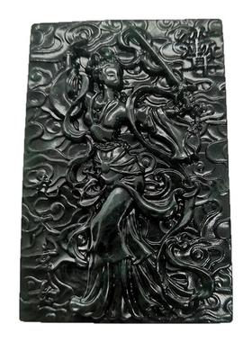 九天玄女泰山玉道家护身吊坠